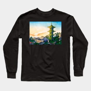 Kyoto Village at Twilight Long Sleeve T-Shirt